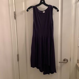 Navy high low cotton dress